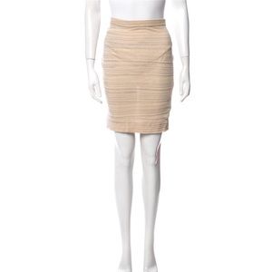 Textured Mesh Nude Skirt - M